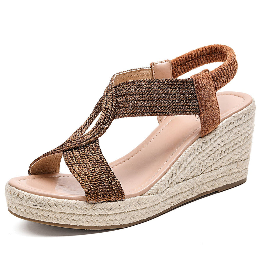 Helga - Braided Wedge Summer Sandals