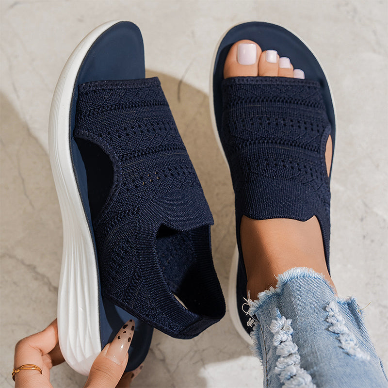 Zina - Breathable Knit Platform Sandals