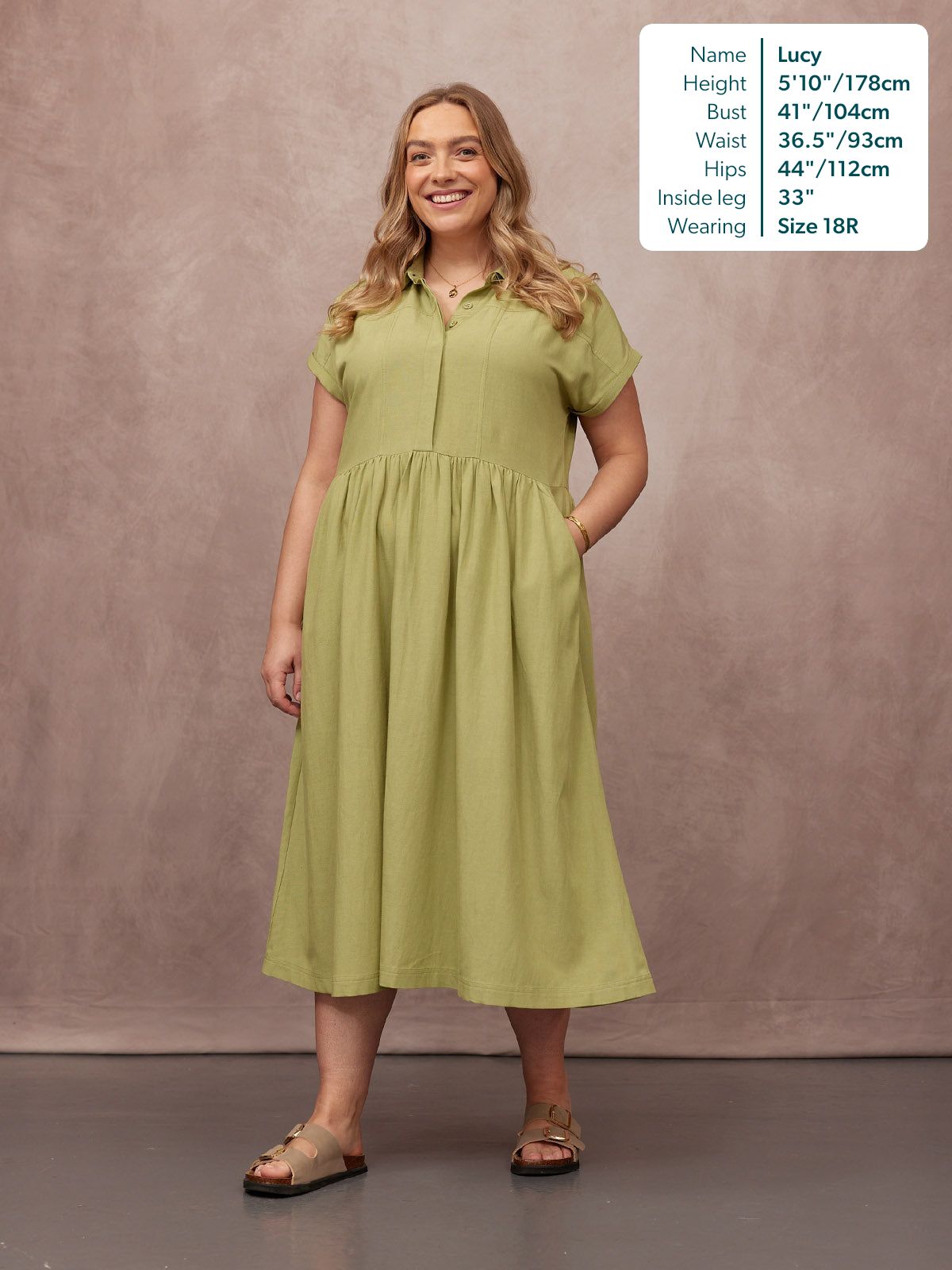 Rhiona Linen Shirt Dress - Olive
