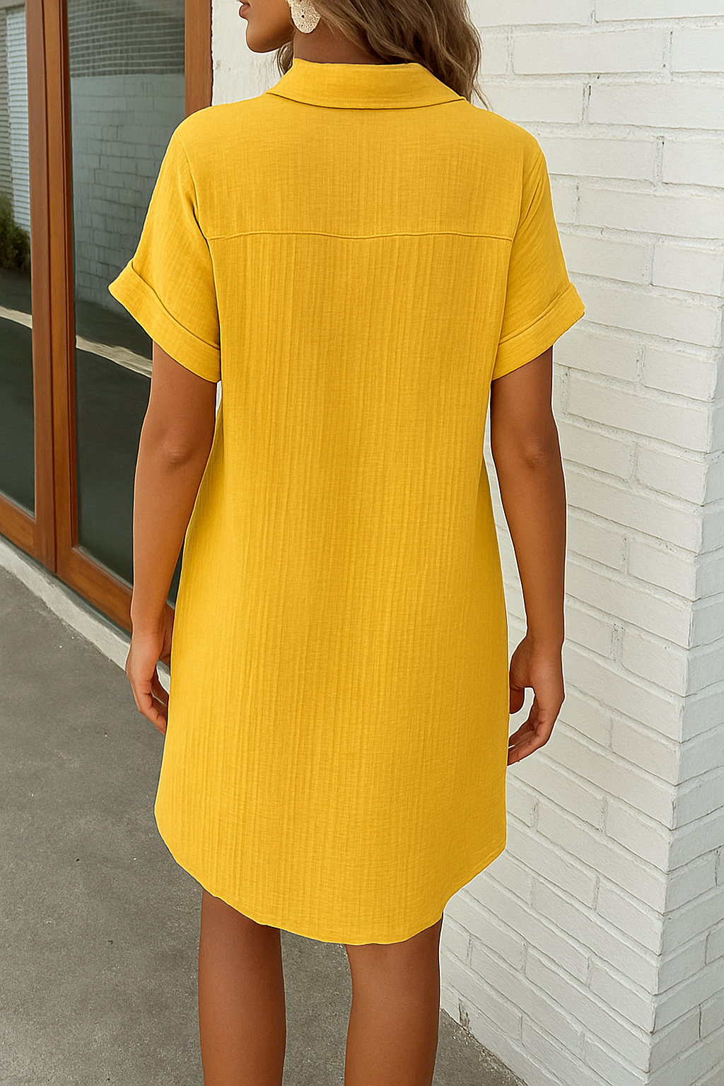 Savannah | Linen Blend Midi Shirt Dress